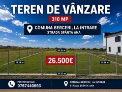 Berceni, la intrarea in comuna, investitie teren